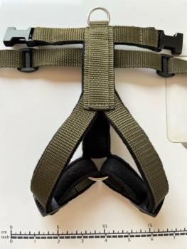 Preview: Welpengeschirr - olive/schwarz